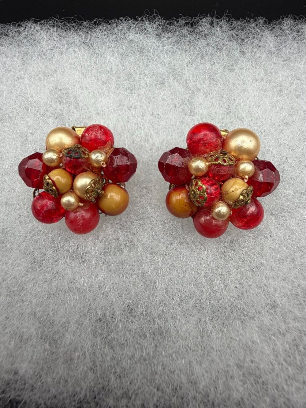 Vintage Cluster Clip-On Earrings